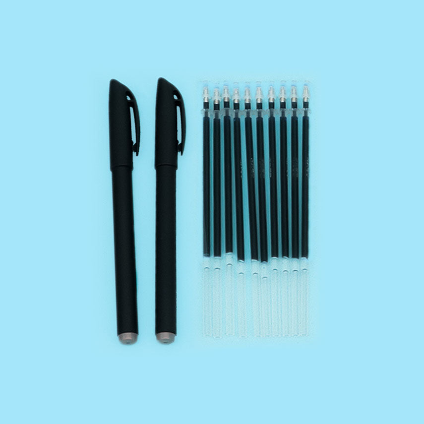 2 bolígrafos con tinta desaparecedora + 10 recargas de tinta
