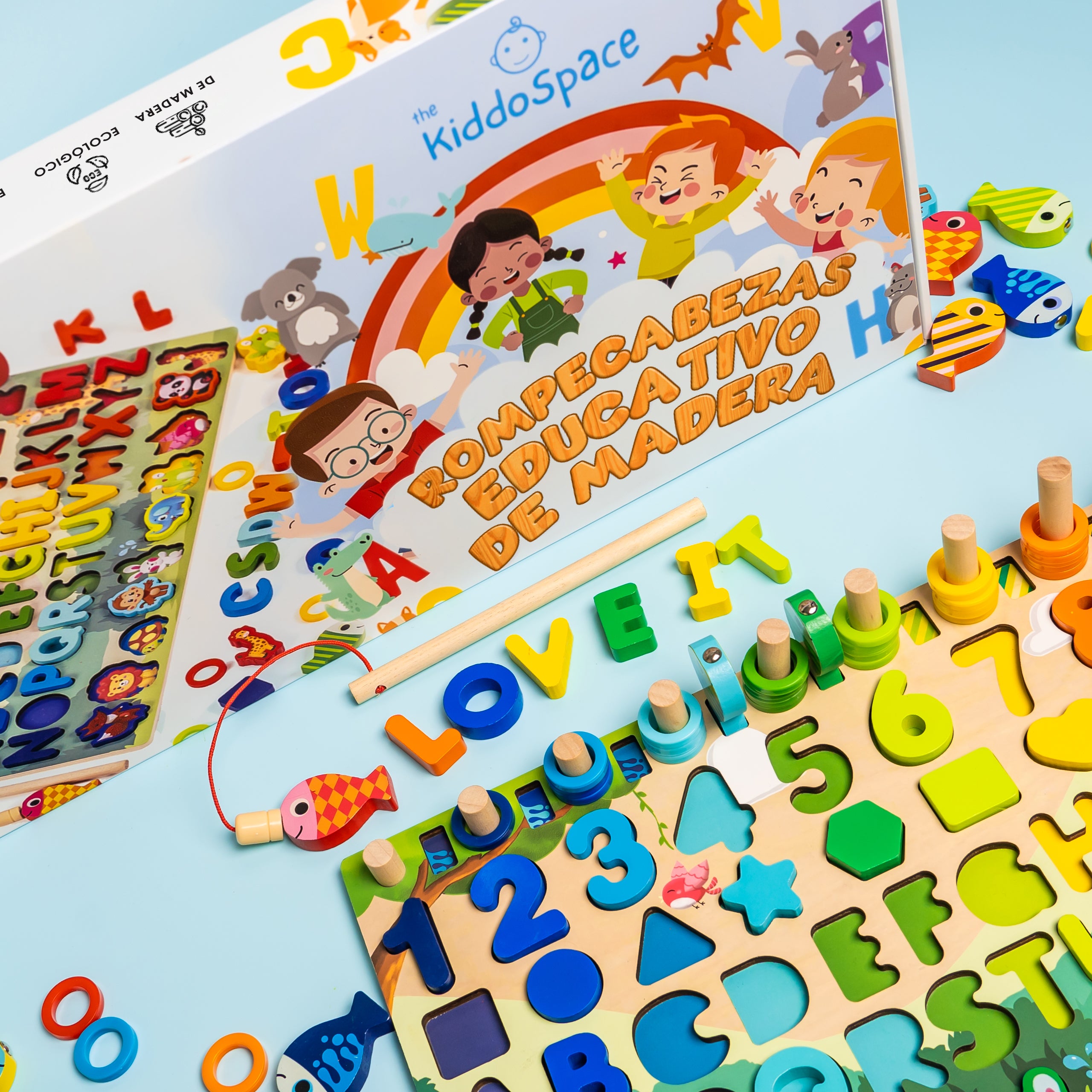 NINGESHOP Juguetes Montessori Puzzle Infantil para niños, puzle de Madera