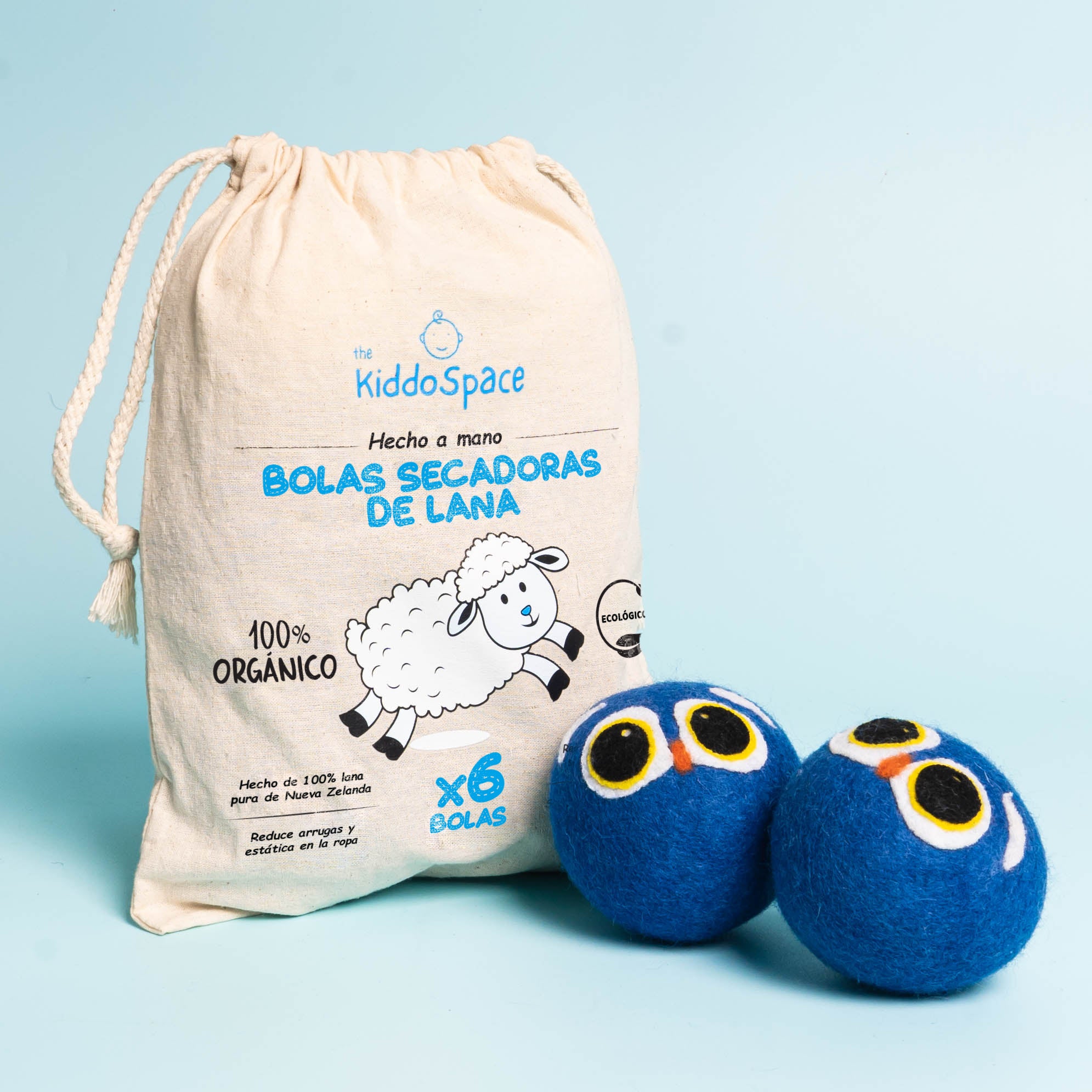 KiddoSpace™ - Bolas de lana para secadora (x6) – TheKiddoSpace ES
